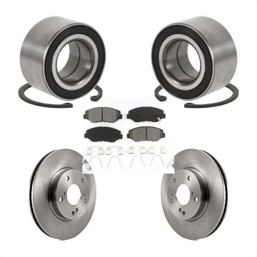 Front Wheel Bearing Disc Brake Rotors And Semi-Metallic Pads Kit For Honda Civic KBB-102668