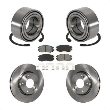 Front Wheel Bearing Disc Brake Rotors And Semi-Metallic Pads Kit For Hyundai Tiburon KBB-102674
