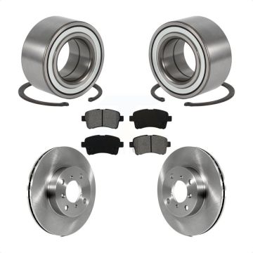 Front Wheel Bearing Disc Brake Rotor And Semi-Metallic Pad Kit For 2002-2005 Suzuki Aerio KBB-102678