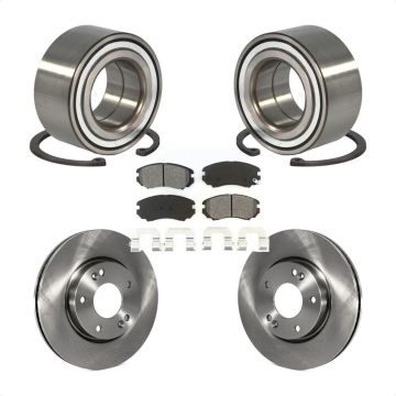 Front Wheel Bearing Disc Brake Rotors And Semi-Metallic Pads Kit For Hyundai Tiburon KBB-102679