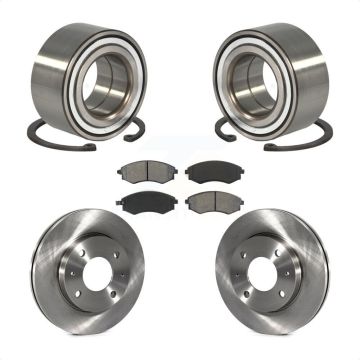 Front Wheel Bearing Disc Brake Rotors And Semi-Metallic Pads Kit For Hyundai Elantra KBB-102680