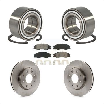 Front Wheel Bearing Disc Brake Rotors And Semi-Metallic Pads Kit For Kia Spectra Spectra5 KBB-102682