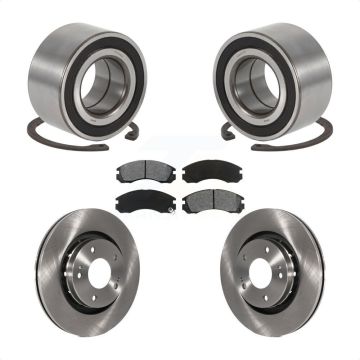 Front Wheel Bearing Disc Brake Rotors And Pads Kit For 2005-2006 Mitsubishi Outlander KBB-102686