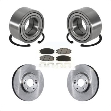 Front Wheel Bearing Disc Brake Rotors And Semi-Metallic Pads Kit For 2004-2006 Kia Amanti KBB-102708