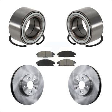 Front Wheel Bearing Disc Brake Rotors And Semi-Metallic Pads Kit For 2003-2006 Acura MDX KBB-102710