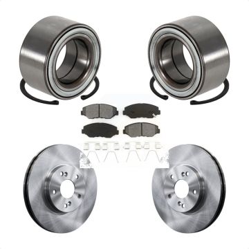 Front Wheel Bearing Disc Brake Rotor And Semi-Metallic Pads Kit For 2005-2008 Honda Pilot KBB-102711