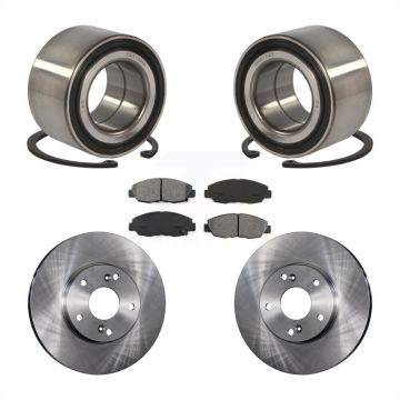 Front Wheel Bearing Disc Brake Rotor Pads Kit For 2014-2015 Honda Civic Touring with 1.8L KBB-102715