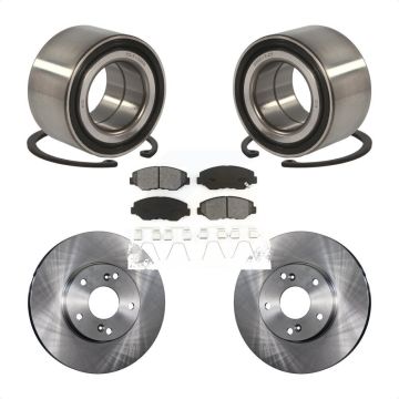 Front Wheel Bearing Disc Brake Rotors And Semi-Metallic Pads Kit For Honda Civic KBB-102717