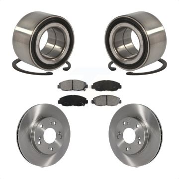 Front Wheel Bearing Disc Brake Rotors And Semi-Metallic Pads Kit For Honda Civic KBB-102720