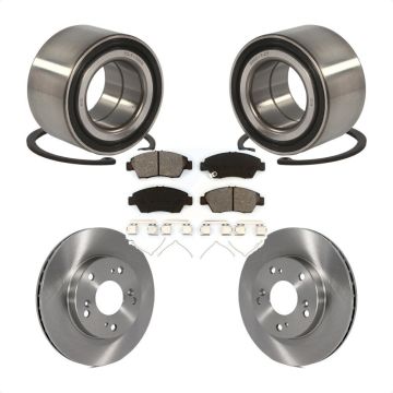 Front Wheel Bearing Disc Brake Rotors And Semi-Metallic Pads Kit For Honda Civic KBB-102721