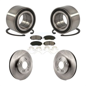 Front Wheel Bearing Disc Brake Rotors And Semi-Metallic Pads Kit For Honda Civic KBB-102722