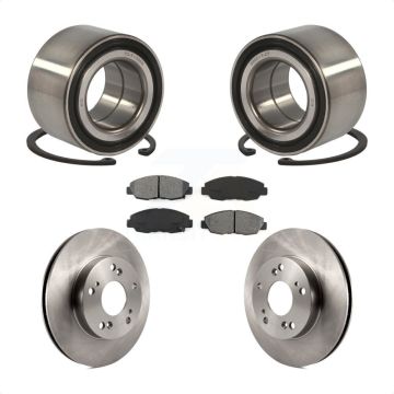 Front Wheel Bearing Disc Brake Rotors And Semi-Metallic Pads Kit For Honda Civic KBB-102723