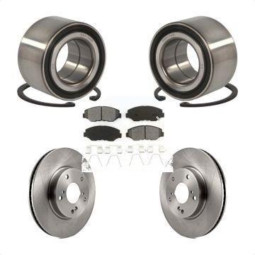 Front Wheel Bearing Disc Brake Rotors And Semi-Metallic Pads Kit For Honda Civic KBB-102728