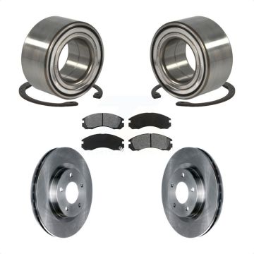 Front Wheel Bearing Disc Brake Rotors And Pads Kit For 2017 Mitsubishi Lancer FWD KBB-102730