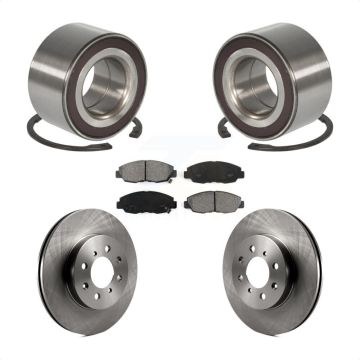Front Wheel Bearing Disc Brake Rotors And Semi-Metallic Pads Kit For Honda Insight KBB-102735