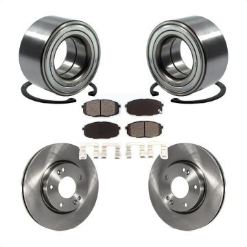 Front Wheel Bearing Disc Brake Rotors And Semi-Metallic Pads Kit For Hyundai Elantra KBB-102740