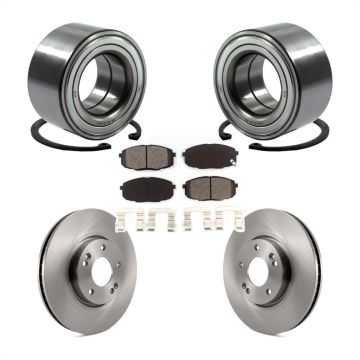 Front Wheel Bearing Disc Brake Rotor And Semi-Metallic Pads Kit For Kia Forte Koup Forte5 KBB-102742
