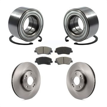 Front Wheel Bearing Brake Rotor And Pad Kit For 2014 Kia Forte SX With 15" Factory Wheels KBB-102744