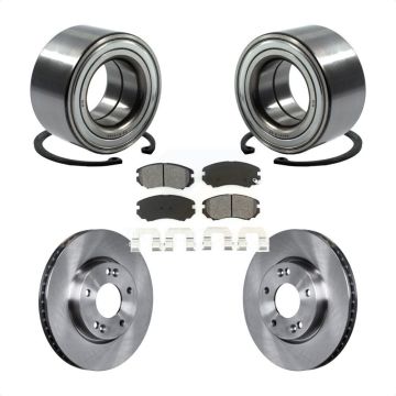 Front Wheel Bearing Disc Brake Rotors And Pads Kit For 2010-2011 Kia Soul 2.0L KBB-102748
