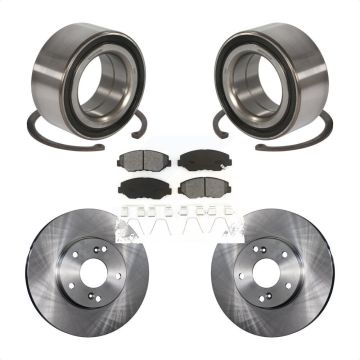 Front Wheel Bearing Disc Brake Rotors And Semi-Metallic Pads Kit For Honda Accord KBB-102761