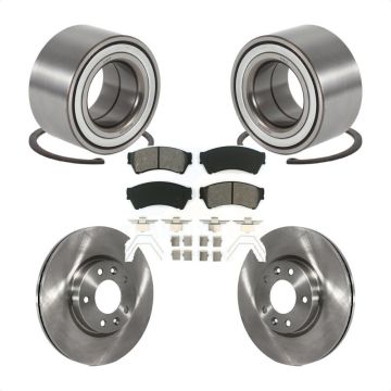 Front Wheel Bearing Disc Brake Rotor And Semi-Metallic Pad Kit For 2009-2013 Mazda 6 3.7L KBB-102777