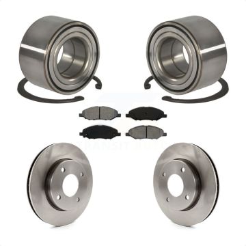 Front Wheel Bearing Disc Brake Rotors And Pads Kit For 2010-2011 Nissan Versa 1.6L KBB-102798
