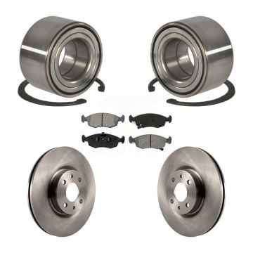 Front Wheel Bearing Disc Brake Rotors And Semi-Metallic Pads Kit For Fiat 500 KBB-102801