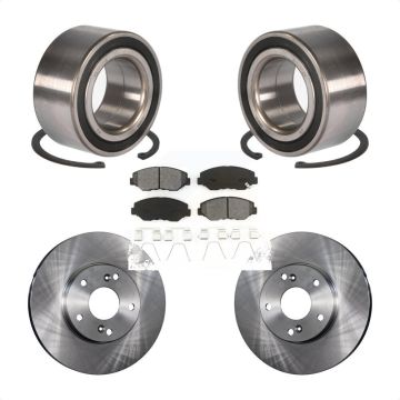 Front Wheel Bearing Disc Brake Rotors And Semi-Metallic Pads Kit For Honda Accord KBB-102812