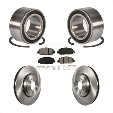 Front Wheel Bearing Disc Brake Rotors And Semi-Metallic Pads Kit For Honda Accord KBB-102817