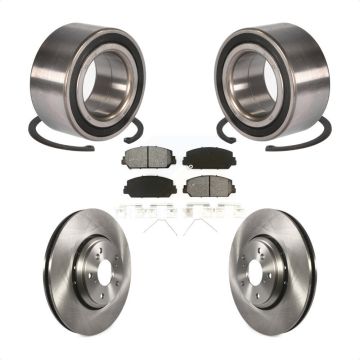 Front Wheel Bearing Disc Brake Rotors And Semi-Metallic Pads Kit For Honda Accord KBB-102818