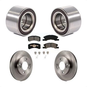 Front Wheel Bearing Disc Brake Rotors And Pads Kit For 2014-2015 Mitsubishi Mirage KBB-102822