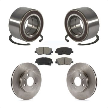 Front Wheel Bearing Disc Brake Rotors And Semi-Metallic Pads Kit For Kia Rio KBB-102823