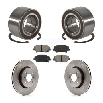 Front Wheel Bearing Disc Brake Rotors And Semi-Metallic Pads Kit For Kia Rio KBB-102824