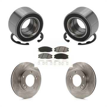 Front Wheel Bearing Disc Brake Rotor And Semi-Metallic Pads Kit For 2003-2006 Kia Sorento KBB-102834