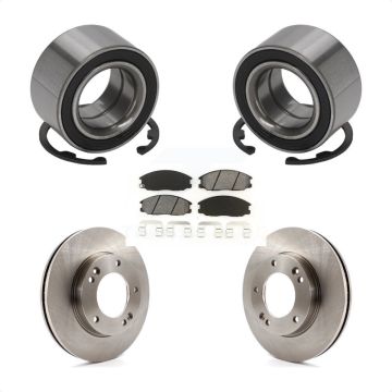 Front Wheel Bearing Disc Brake Rotor And Semi-Metallic Pads Kit For 2007-2009 Kia Sorento KBB-102835