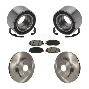 Front Wheel Bearing Disc Brake Rotor And Semi-Metallic Pads Kit For 2009-2011 Kia Borrego KBB-102836
