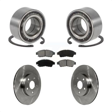 Front Wheel Bearing Disc Brake Rotor And Semi-Metallic Pads Kit For 1996-2000 Toyota RAV4 KBB-102844