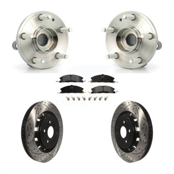 Front Hub Bearing Drilled Slot Brake Rotor & Pad Kit For Ford Explorer Police Interceptor KBB-102854