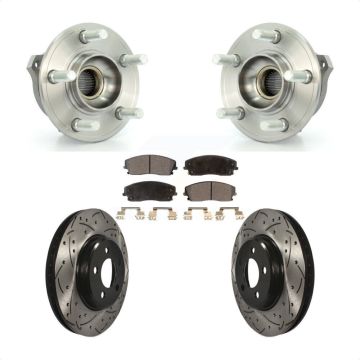 Front Hub Bearing Drilled Slot Brake Rotor Pads Kit For Dodge Charger Chrysler 300 Magnum KBB-102876