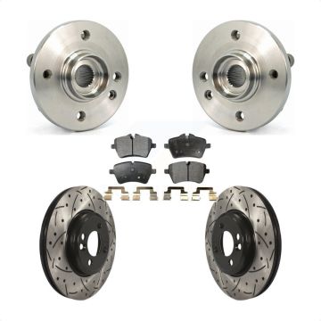Front Hub Bearing Assembly Coated Drilled Slotted Brake Rotor And Pad Kit For Mini Cooper KBB-102878