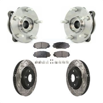 Front Hub Bearing Assembly Drill Slot Brake Rotor Pads Kit For Toyota RAV4 Scion tC Mirai KBB-102891
