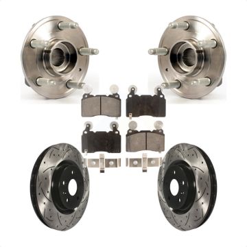 Front Hub Bearing Assembly Coated Drilled Slot Brake Rotor & Pad Kit For Chevrolet Camaro KBB-102919