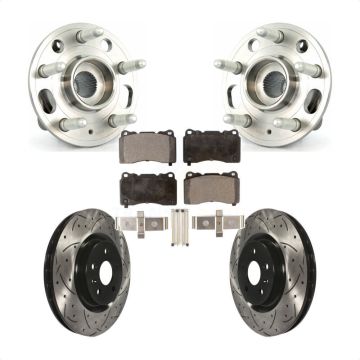 Front Hub Bearing Drilled Slot Brake Rotor & Pad Kit For Buick Regal With Brembo Calipers KBB-102924