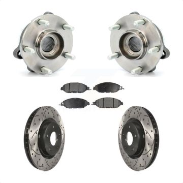Front Hub Bearing Drilled Slot Brake Rotor Pads Kit For Nissan Pathfinder Murano INFINITI KBB-102930