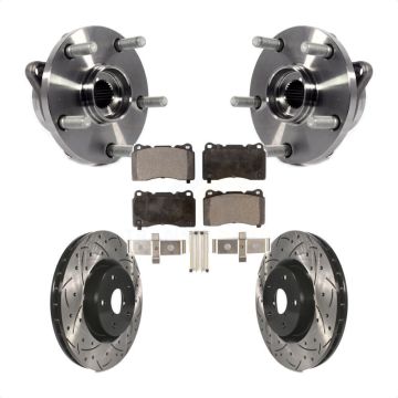 Front Hub Bearing Assembly Coat Drill Slot Brake Rotor Pad Kit For Subaru Impreza WRX STI KBB-102936