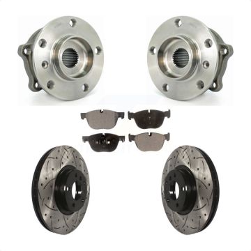 Front Hub Bearing Assembly Drill Slot Brake Rotor Pads Kit For BMW X5 X6 M12 X 1.5 Thread KBB-102941