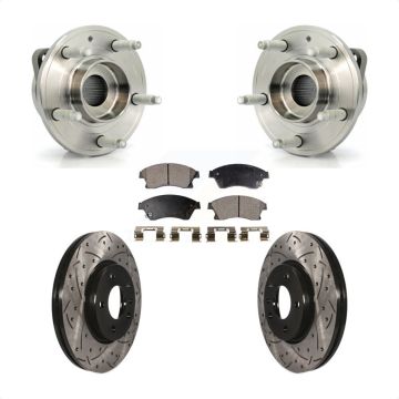 Front Hub Bearing Assembly Coat Drill Slot Brake Rotor Pad Kit For 2012-2013 Buick Verano KBB-102948