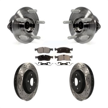 Front Hub Bearing Drill Slot Brake Rotor Pad Kit For Jeep Grand Cherokee Dodge Durango WK KBB-102950