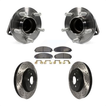 Front Hub Bearing Assembly Drill Slot Brake Rotor Pads Kit For Dodge Charger Chrysler 300 KBB-102952