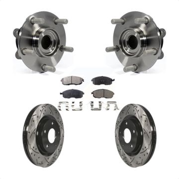 Front Hub Bearing Assembly Coated Drilled Slotted Brake Rotor And Pad Kit For Nissan Juke KBB-102961